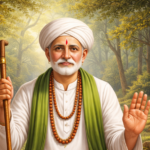Sant Jalaram Bapa blessing devotees with compassion and service