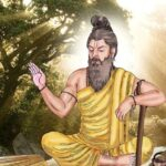 Gautama Rishi giving spiritual blessings in peaceful forest