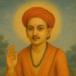 Saint raising his right hand image.