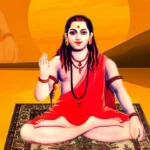 Divine saint blessing devotees while meditating image