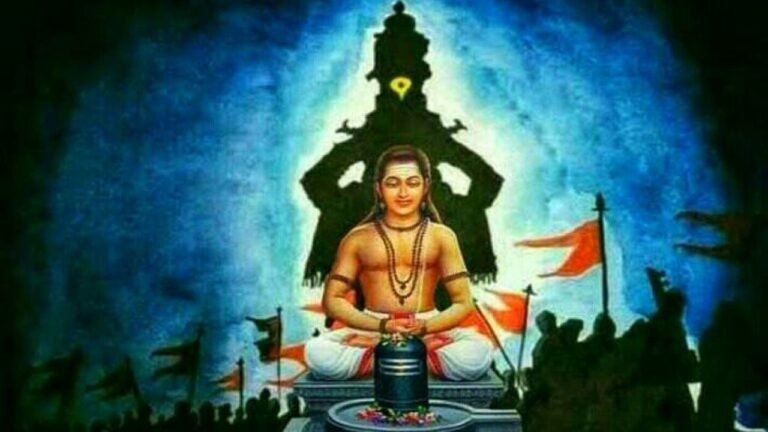 Sant Markandeya Rishi worshipping sacred Shiva Lingam devotionally
