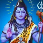 Lord Shiva blessing devotees with trident and serpent