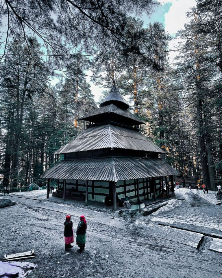 Ancient wooden forest temple picture