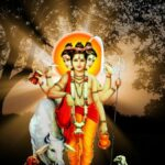 Lord Dattatreya with sacred cow artwork image