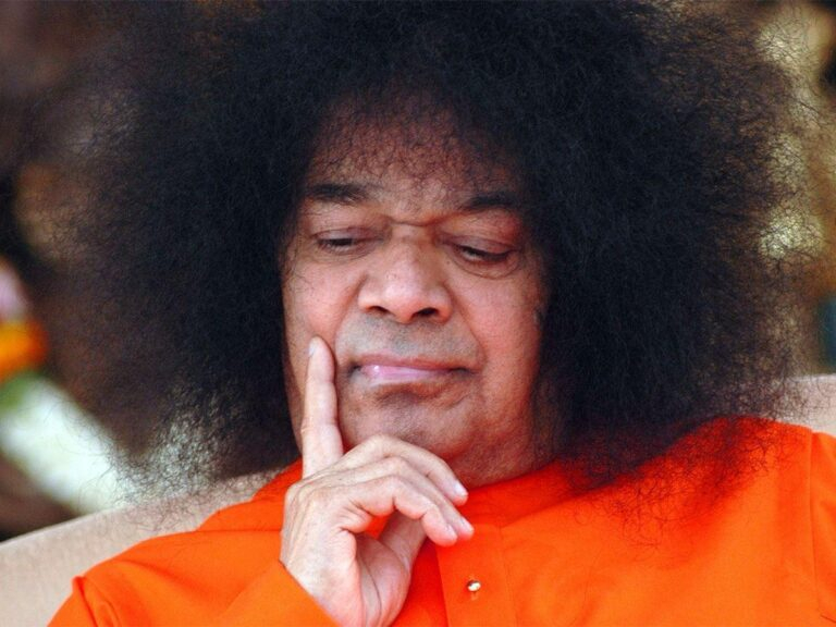 Sai Baba portrait expressing serenity and compassion