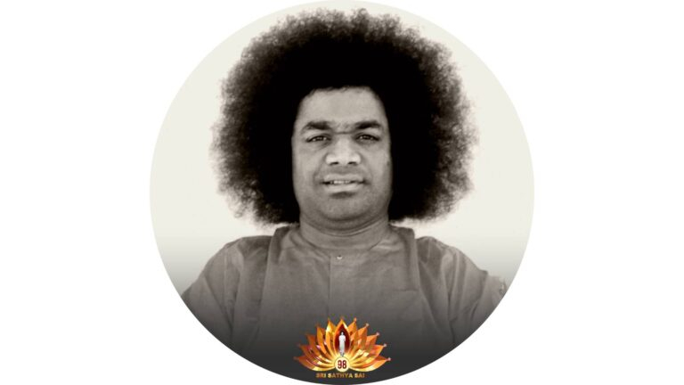 Sai Baba monochrome portrait symbolizing peace and compassion