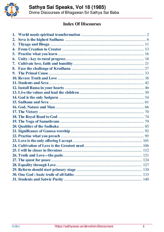 Sathya Sai Speaks, Vol 18 (1985)