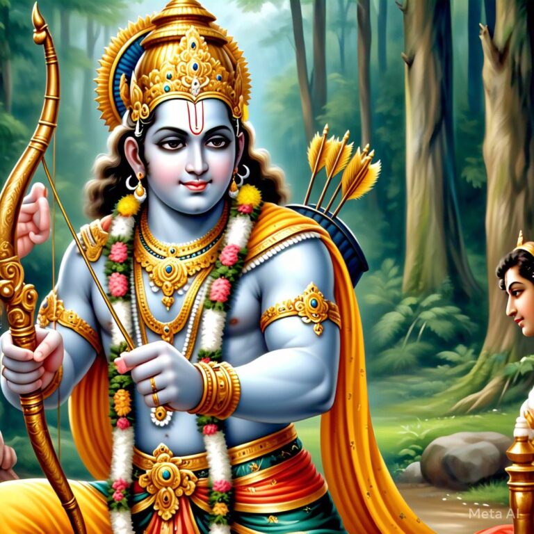 Lord Rama holding sacred bow image