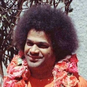 Sathya Sai Baba with Flower Garland