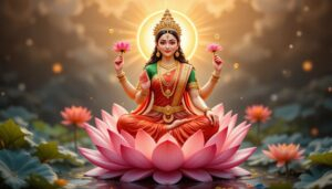 Goddess Lakshmi on lotus image