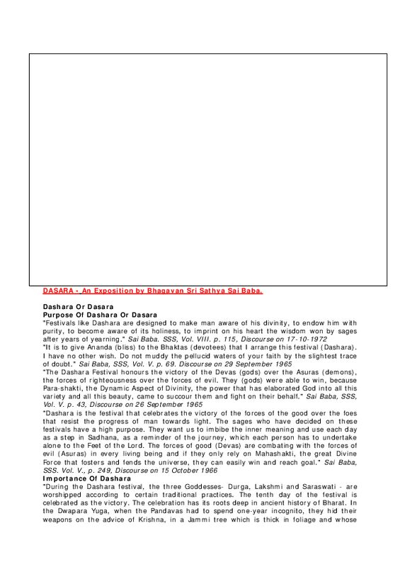 dasara – as explained by baba