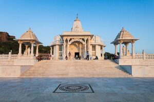 Beautiful white marble Hindu temple image