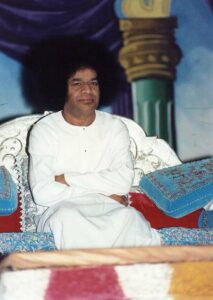 Sri Sathya Sai Baba seated peacefully image
