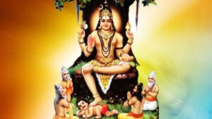 Lord Dattatreya blessing devoted sages artwork image