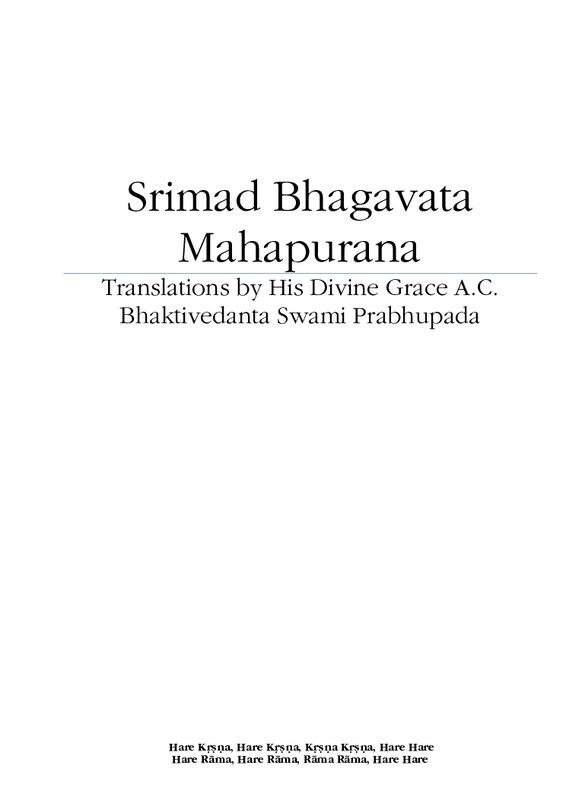 srimad-bhagavata-mahapurana-english-translations