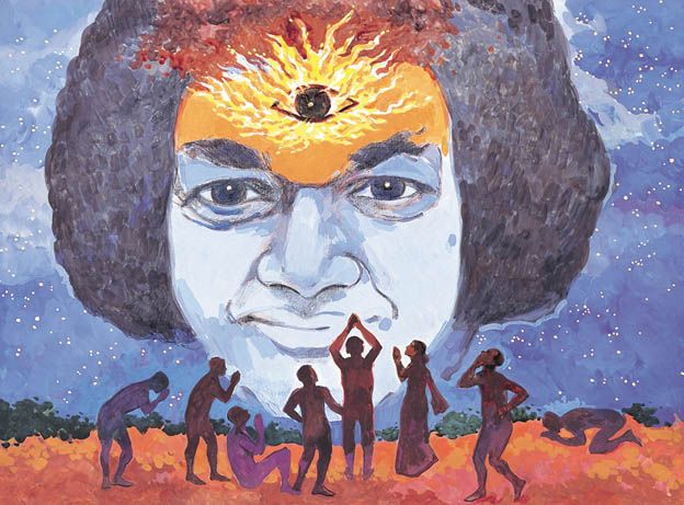 Bhagwan Shri Sathya Sai Baba compassionate blessing portrait image