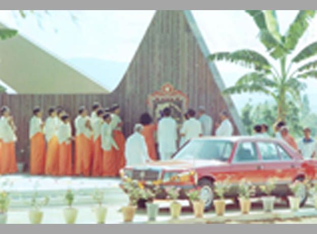 Shri Sathya Sai Baba sacred smiling temple photo