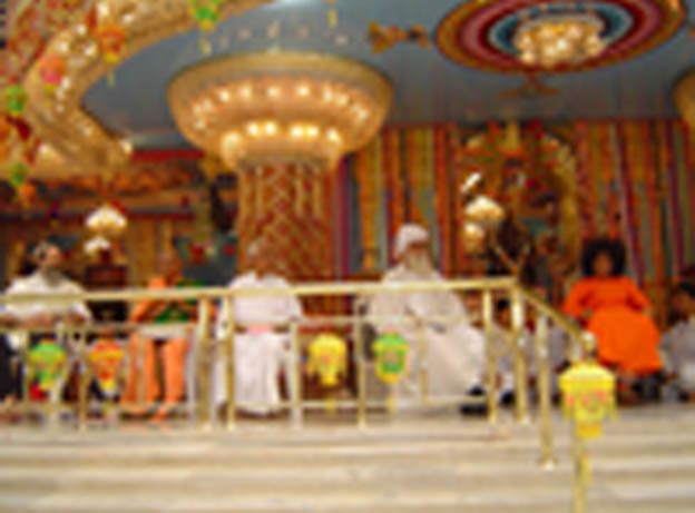 Bhagwan Shri Sathya Sai Baba divine temple gathering photo