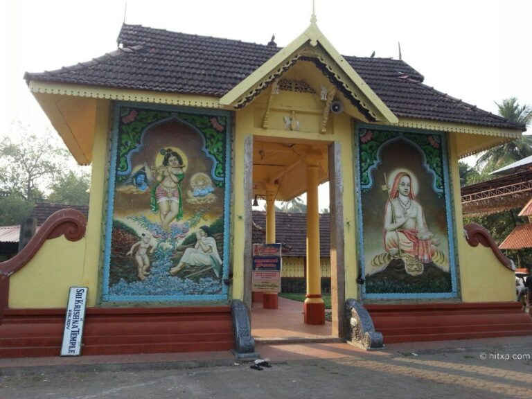 Temple entrance with devotional mural paintings