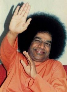 Sri Sathya Sai Baba blessing with raised hand picture