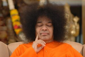 Meditating spiritual leader with closed eyes photo