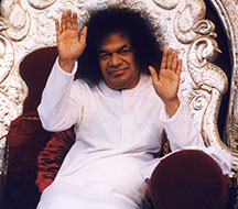 Sri Sathya Sai Baba blessing devotees image