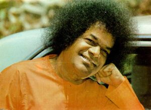 Smiling Sathya Sai Baba close-up image