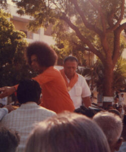 Shri Sathya Sai Baba orange robe sacred portrait image