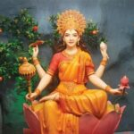 Goddess Lakshmi seated on lotus artwork image