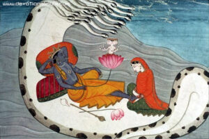 Lord Vishnu with Goddess Lakshmi image