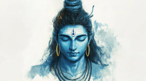 Lord Shiva meditative blue portrait image