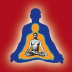 Meditating Jain monk spiritual aura image