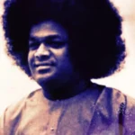 Shri Sathya Sai Baba orange robe sacred portrait image