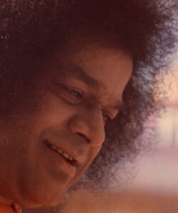 Shri Sathya Sai Baba orange robe divine portrait image