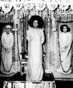 Bhagwan Shri Sathya Sai Baba compassionate orange robe portrait image