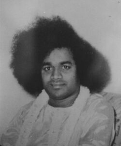 Shri Sathya Sai Baba orange robe sacred portrait image