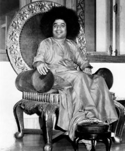 Bhagwan Shri Sathya Sai Baba serene orange robe picture