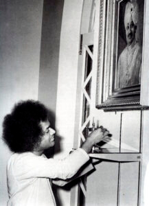 Sathya Sai Baba lighting sacred lamp image