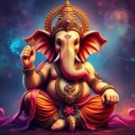 Lord Ganesha sitting in meditation pose picture