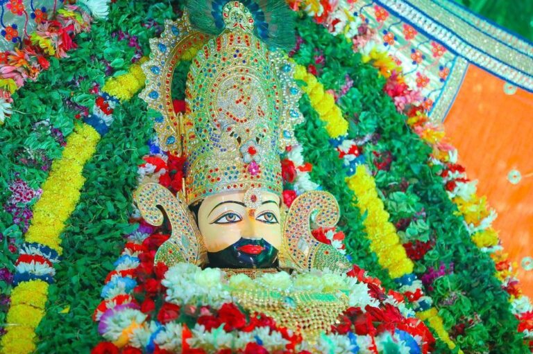 Khatu Shyam flower adorned idol image