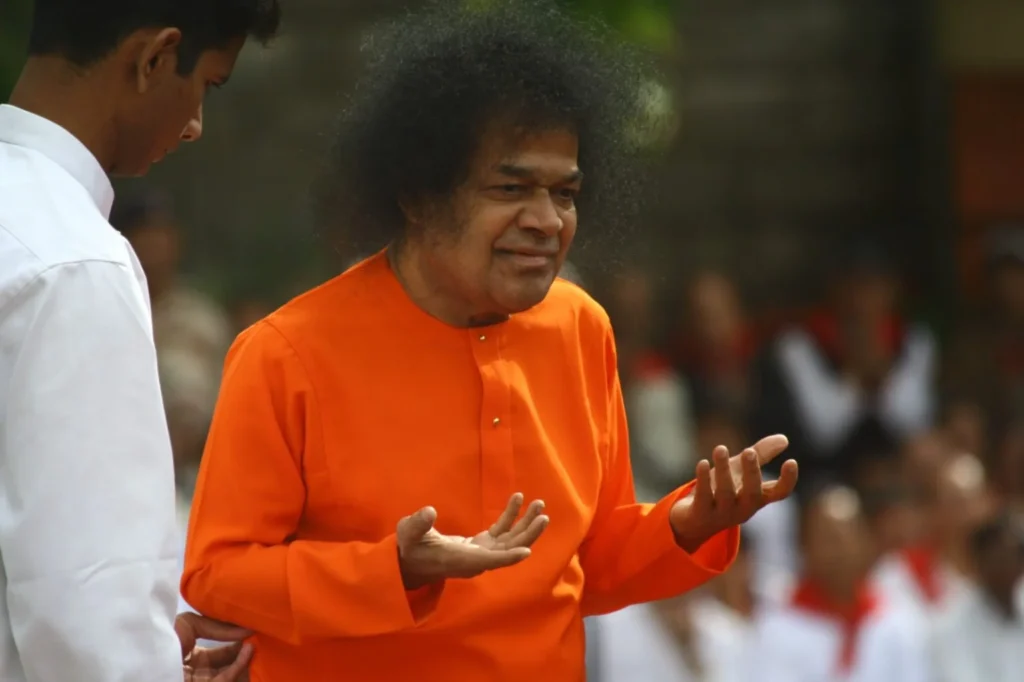 Shri Sathya Sai Baba tranquil divine temple image