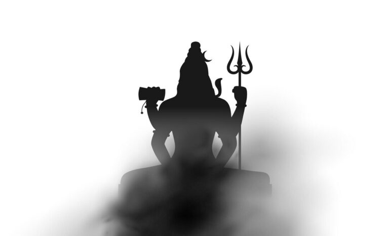 Lord Shiva silhouette with trident artwork image