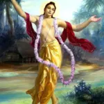 Lord Chaitanya Mahaprabhu dancing in devotion image