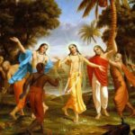 Lord Chaitanya Mahaprabhu performing sankirtan with devotees image