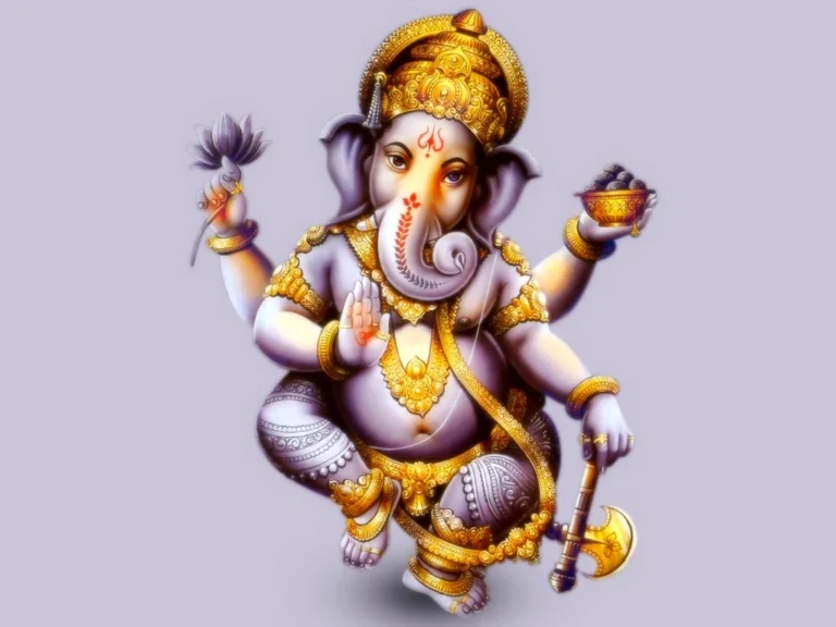 Lord Ganesha in a dancing posture image.