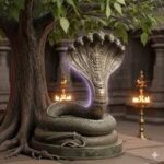 Sacred cobra beneath tree symbolizing divine serpent protection