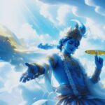 Lord Vishnu holding Sudarshan Chakra artwork image