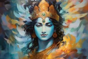 Divine Lord Krishna artistic portrait image