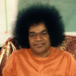 Shri Sathya Sai Baba Floral Blessing Portrait Image