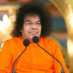 Shri Sathya Sai Baba Raised Hand Blessing Portrait Image